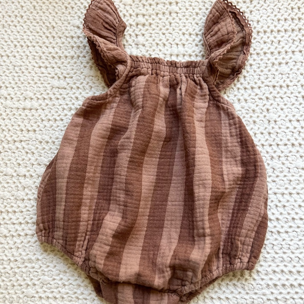 Quincy Mae Brown Baby Romper